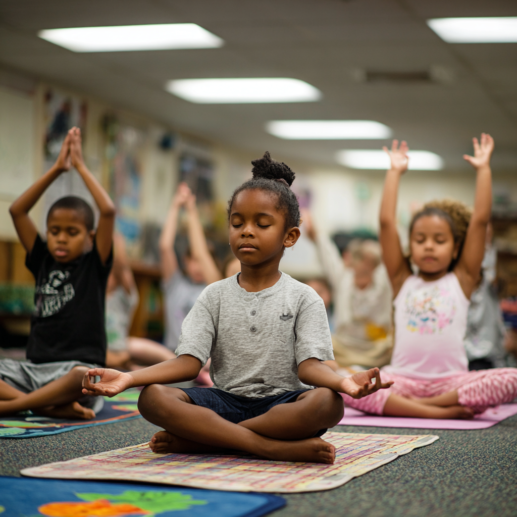kids meditating